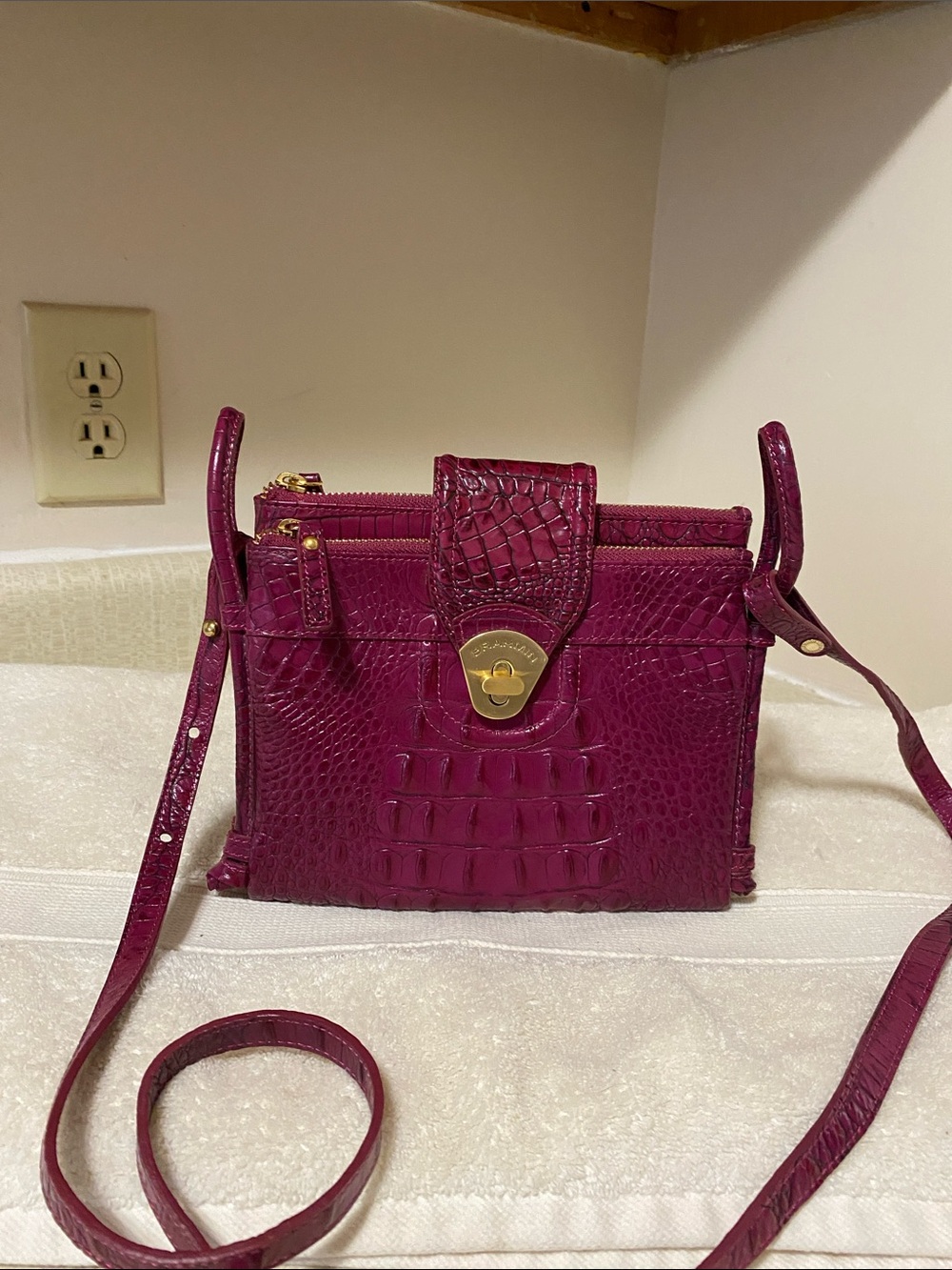 Brahmin Faux-Croc Crossbody bag